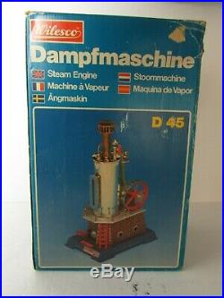 Wilesco D 45 Dampfmaschine Steam Engine With Box Made In West Germany Untested