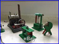 Wilesco steam engine set with 5 accessories vintage toy