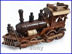 Wooden Movable Steam Train-Handmade, Train decor, Vintage Model Train, Train Engine