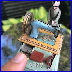 Wow! Antique Rare Tailor Sewing Machine Tin Steam Engine Accessory Toy! Marklin